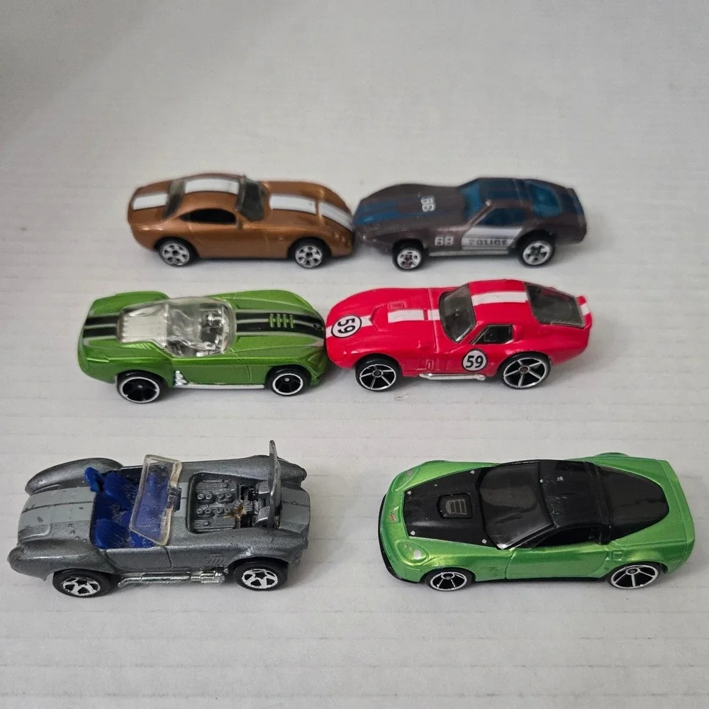 Vintage Hot Wheels Shelby Cobra Opening Hood Diecast Sports Car Lot of 6 Mattel
